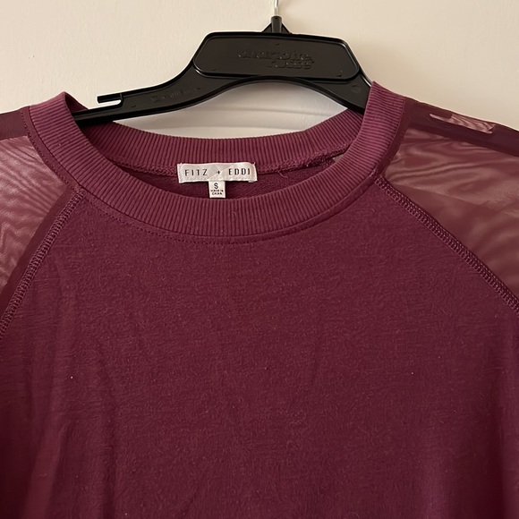 Fizz and Eddie size small purple sweater with mesh sleeves - Picture 2 of 7